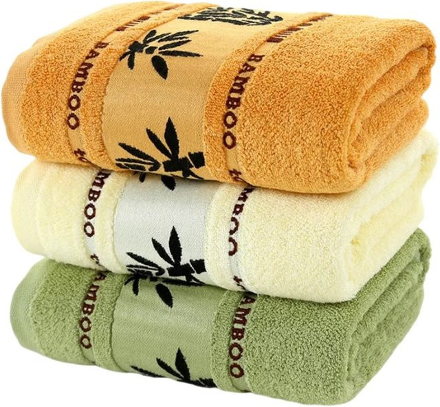 Inyahome Bambusfaser Handtuch Set in Braun, saugfähige und flauschige Badetücher für Erwachsene - Bild 1
