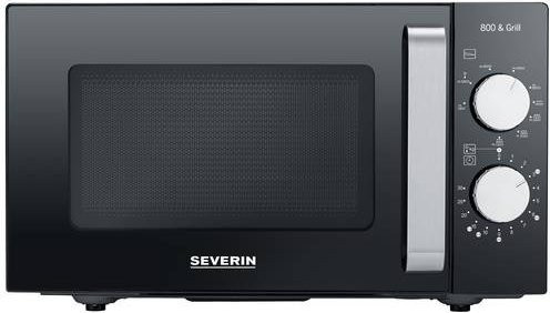 Severin Mikrowelle MW 7762 mit Grillfunktion in Schwarz/Edelstahl, 20 l, 800 W, B: 46,2 cm, T: 39,5 cm, H: 27,0 cm - Bild 2