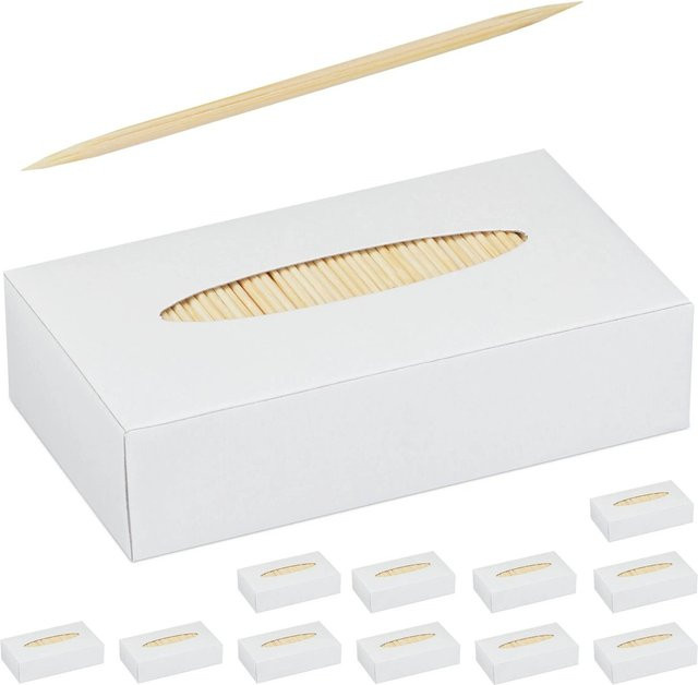 Relaxdays Zahnstocher aus Naturholz unbehandelt, 12000er Set, 120 g - Bild 1