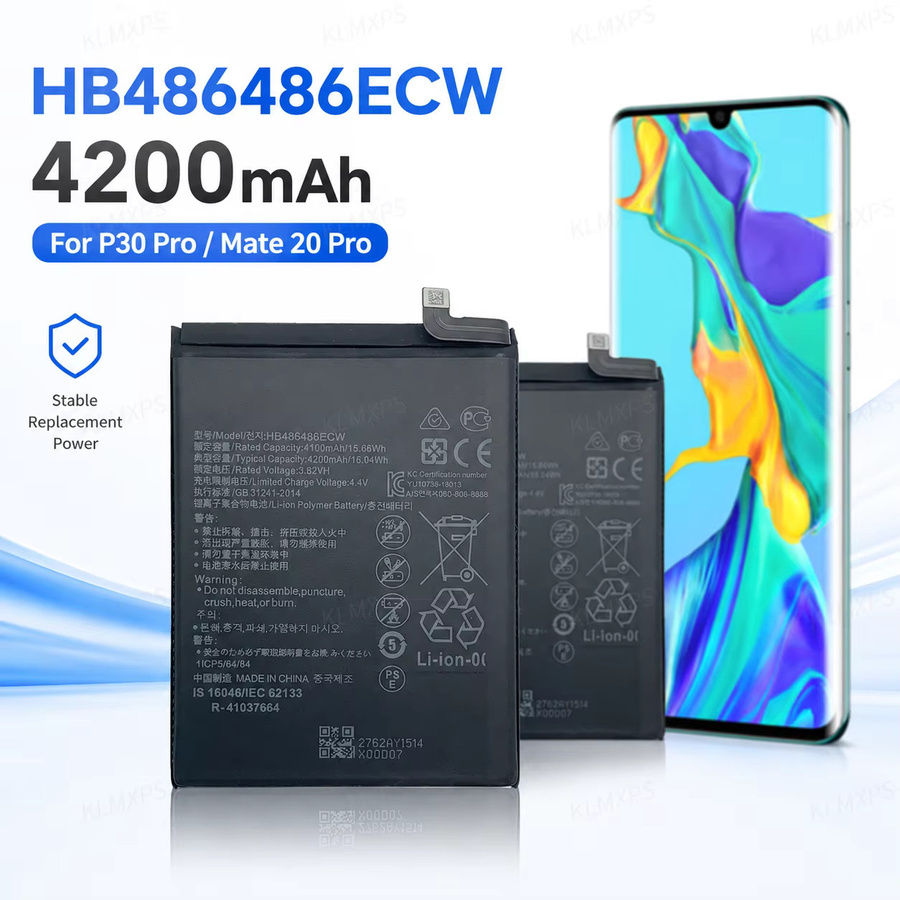 Koonenda HB486486ECW Hochleistungs-Lithium-Ersatzakku mit Schnellladefunktion in Schwarz passend für P30 Pro VOG-L29 und Mate20 Pro LYA-L29 mit 4200mAh - Bild 4