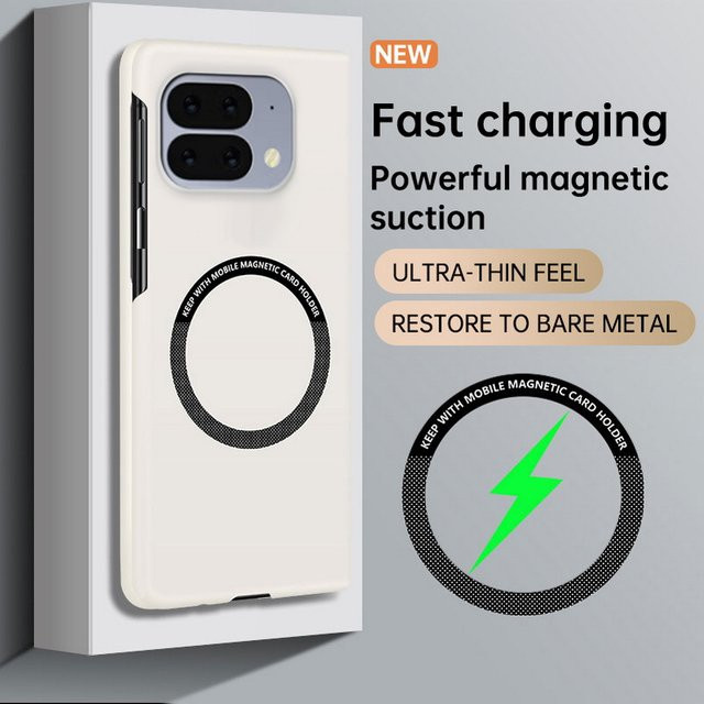 Ultradünne MagSafe Schutzhülle für Google Pixel 10 Pro Fold in Weiß mit magnetischem Hartlinsenschutz und Anti-Drop-Funktion - Bild 1