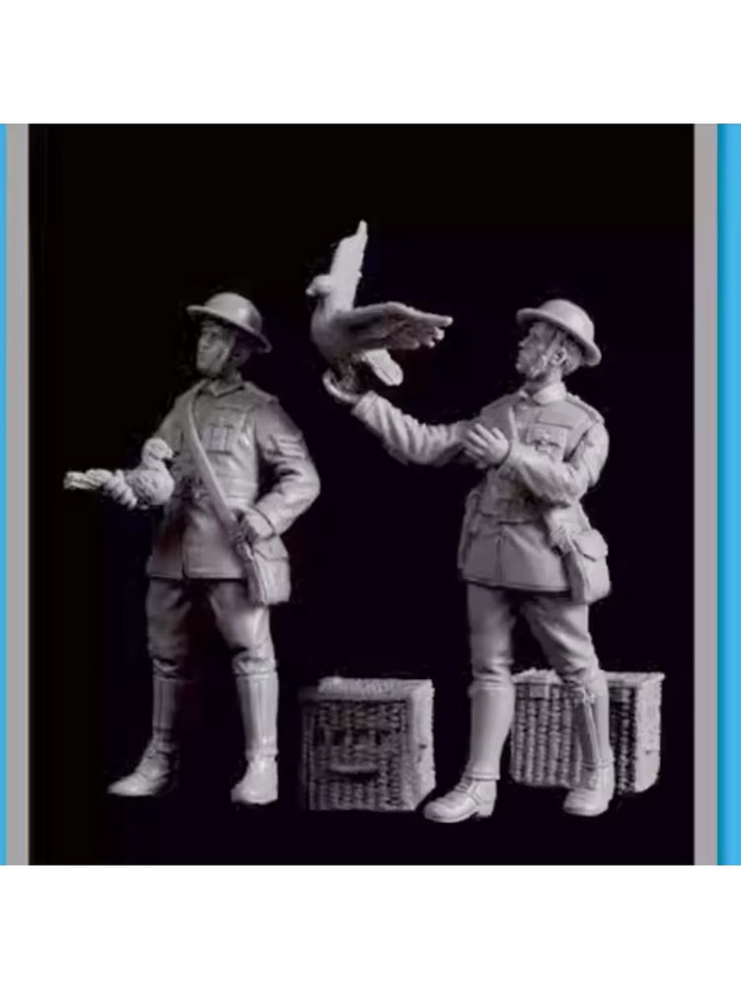 MEEKLION MODEL Britischer Soldat mit Taube, Harzmodellbausatz, 1:35, Militärthema - Bild 2