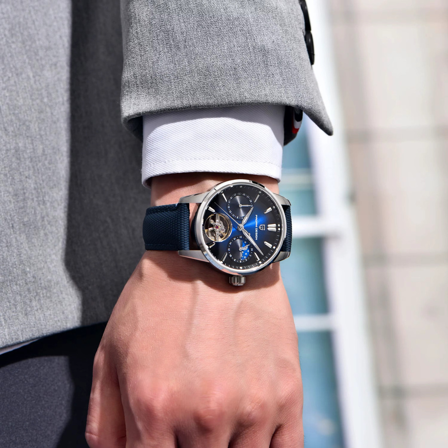 PAGANI DESIGN Armbanduhr, Automatik, Edelstahl, Blau, Tourbillon, Mondphase, Herren - Bild 3