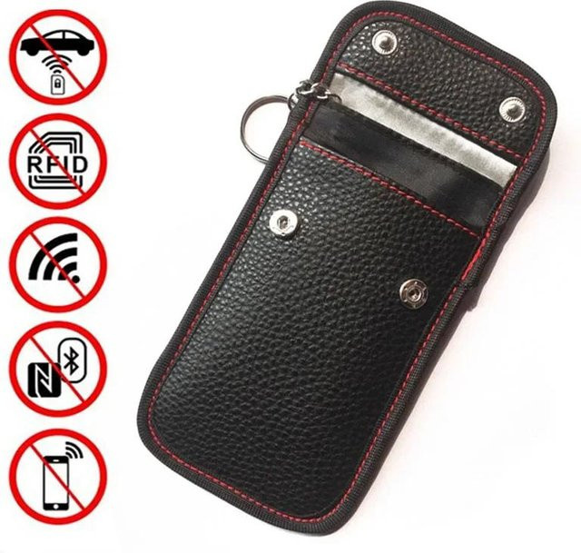 RFID Signalblocker Faraday Tasche für Auto Schlüsselanhänger in Schwarz - Bild 1