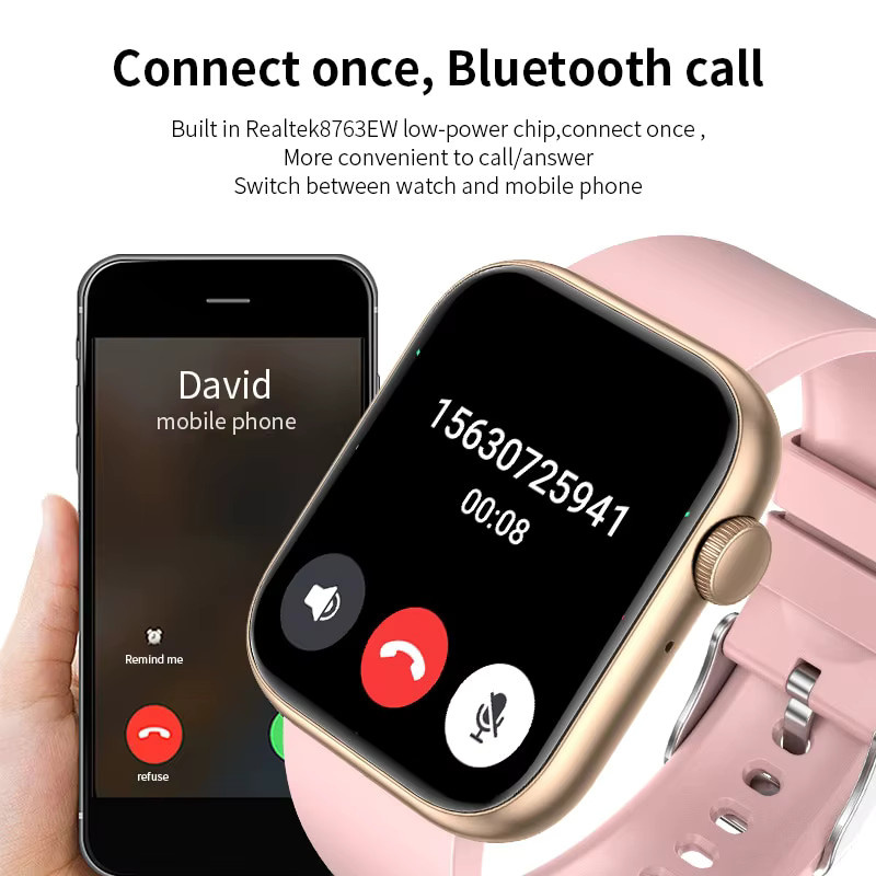 Lige Smartwatch, Schwarz, Bluetooth, wasserfest, Damen - Bild 3