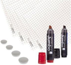 Magnetoplan Flipchart Starter Kit mit Papier und Kunststoff in Schwarz, Rot, Grau und Mehrfarbig - Bild 1