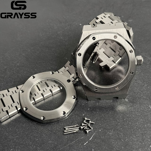 GRAYSS Uhrengehäuse Edelstahl, Achteckig, 42 mm, Automatik, Silber, Unisex - Bild 1