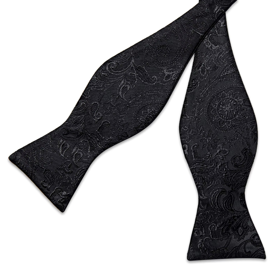 DiBanGu Selbstbindende Fliege mit Broschenkette, Paisley-Blumenmuster, Herren - Bild 4