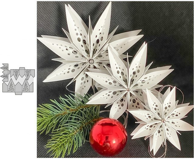 Metall-Schneidvorlage mit Sternformen und Blasenmustern für Weihnachtskarten und Bastelarbeiten - Bild 1