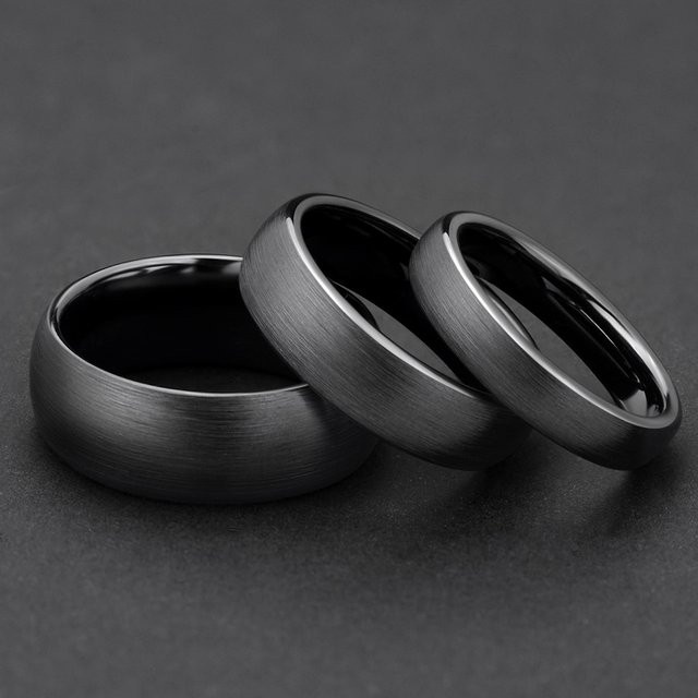 TIGRADE Ring Keramik, gebürstet schwarz, 8mm Breite, Unisex - Bild 1