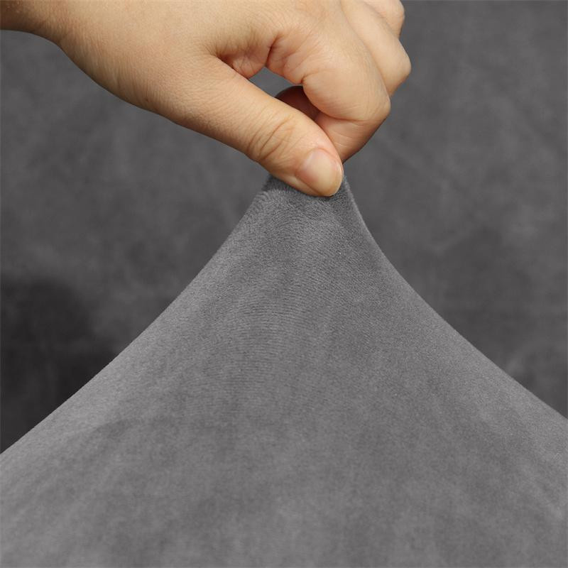 Yiran Furniture Elastischer Samt-Sesselbezug in Grau für Ohrensessel und Esszimmerstühle - Bild 1