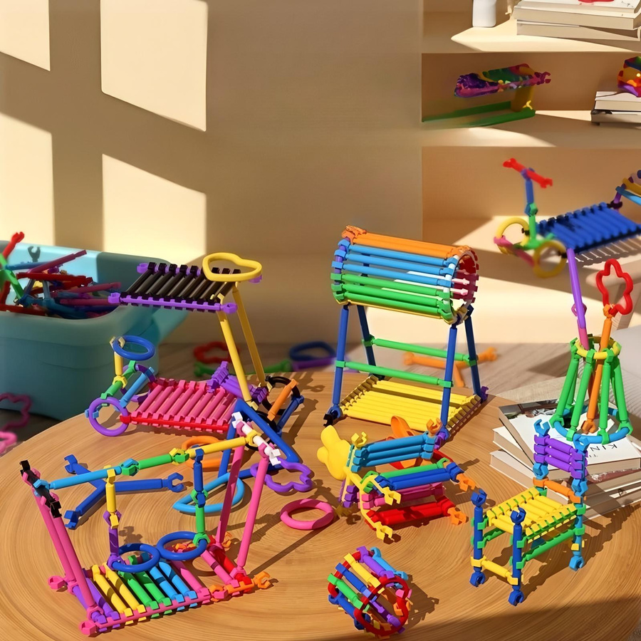 Bunte Steck-Puzzle-Spielzeuge, 3D-Puzzle-Steckbausteine, ab 6 Jahren - Bild 3