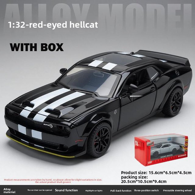 Linyi toy car Dodge Charger Hellcat, Modellauto, 1/32 Maßstab, Metall, mit Ton und Licht, ab 4 Jahren - Bild 1