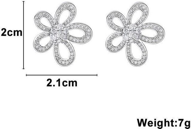 YIRAN Jewelry Ohrstecker, Kristall, Kupfer, Weiß, Damen - Bild 1
