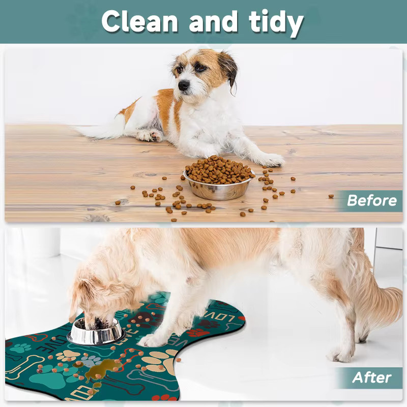 VIKAMA Haustier-Tischsets rutschfeste und saugfähige Futtermatten für Katzen und Hunde - Bild 4
