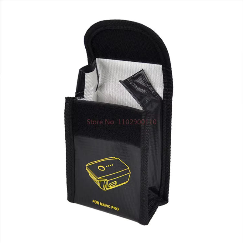 9imod Lipo-Batterie-Sicherheitstasche in Schwarz, explosionsgeschützt und feuerbeständig für Dji Mavic Pro, B/T/H: 115 x 95 x 64 mm - Bild 6