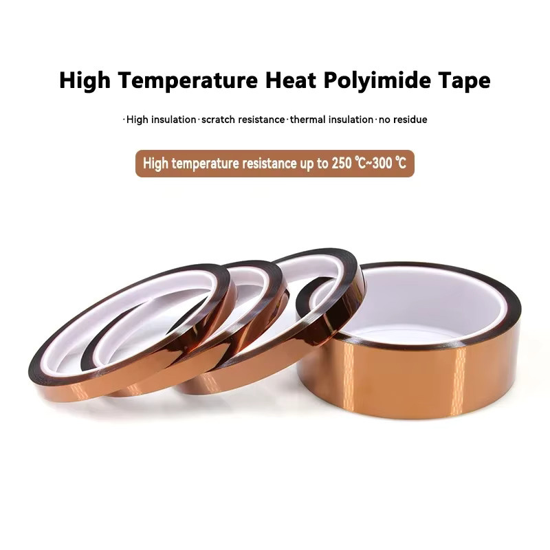 Hitzebeständiges Kapton-Klebeband aus Polyimid, selbstklebendes Isolierband in Gold, Breite: 5 mm bis 100 mm - Bild 2