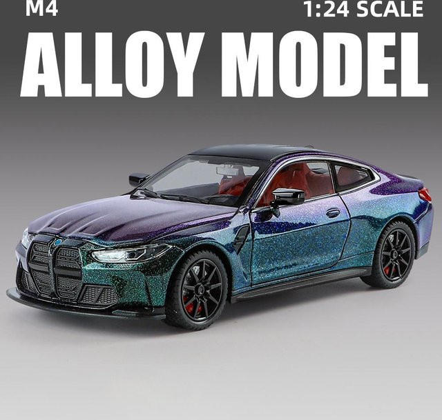 Linyi toy car M4 Sportwagenmodell, 1:24, Metall, mit Licht und Sound, ab 14 Jahren - Bild 1