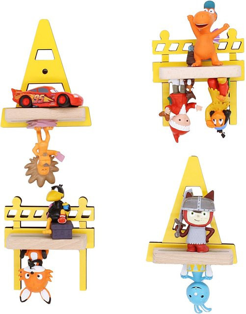 BOARTI Kinderregal Baustelle aus Holz als hängendes Wandregal für Toniebox und Tonie Figuren mit Magneteinsätzen, H x B x T: 22 x 25 x 19 cm - Bild 1
