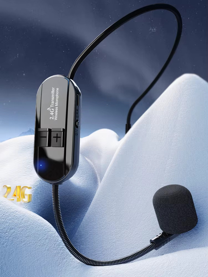 ALLOYSEED 2-in-1 Drahtloses Mikrofon-System mit Kopf- und Handmikrofon, 2,4G Kabellos, Schwarz, 3,5 mm Klinkenanschluss - Bild 5