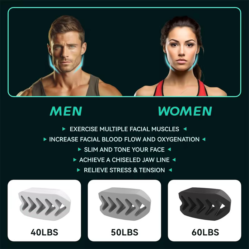 Lotank Jawline Exerciser, Silikon Gesichtsmuskeltrainer, Unisex - Bild 2
