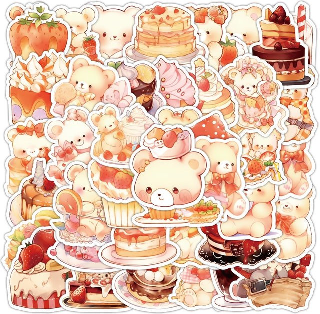 60 Stück Nachmittagstee Desserts Dim Sum Graffiti Aufkleber von BulingBulingStickers Shop in Mehrfarbig - Bild 1