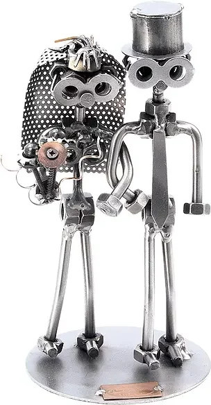 Hinz & Kunst Schraubenmännchen Brautpaar als Hochzeitsgeschenk aus Metall in Silber - Bild 1