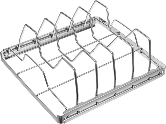 FEB.WIND Edelstahl-Rippenständer in Silber, faltbarer Bratständer aus Edelstahl für Camping und Grillen - Bild 1