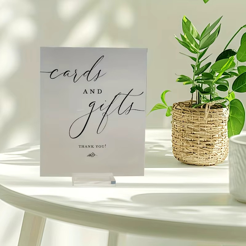 Elegantes Acryl-Hochzeitsschild in Transparent und Weiß für Karten und Geschenke bei Hochzeiten und Partys - Bild 2