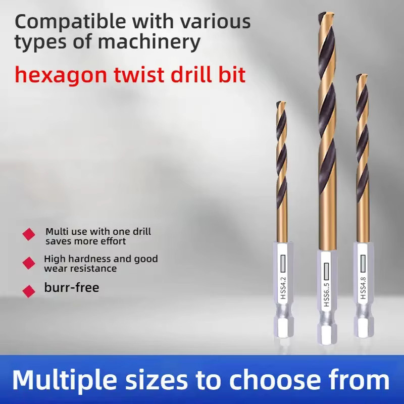 WOZOBUY Sechseckiges Bohrer Set mit Twist-Griff für Edelstahl und Holz, 8/10 Stück - Bild 3