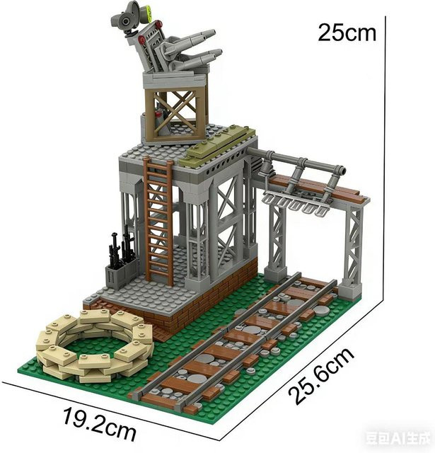 Linyi toy Bausteine Zweiter Weltkrieg Eisenbahn Wachturm Gebäude Modellbausatz - Bild 1