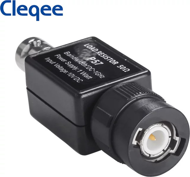 Cleqee P57 Q9 Adapter BNC Buchse zu Sitz Stecker 50 Ohm Feed Through Terminator Schwarz 1GHz - Bild 1