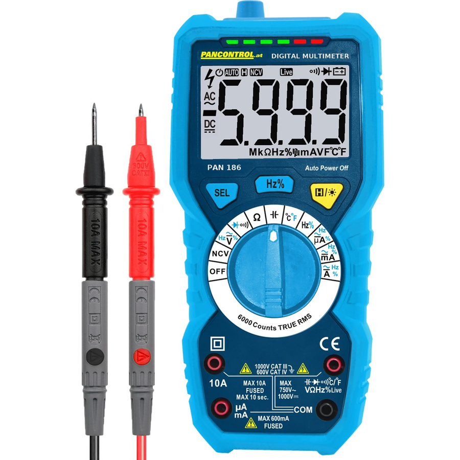 Pancontrol PAN 186 PROFI Digital-Multimeter True RMS 1000 V CAT II Blau - Bild 2