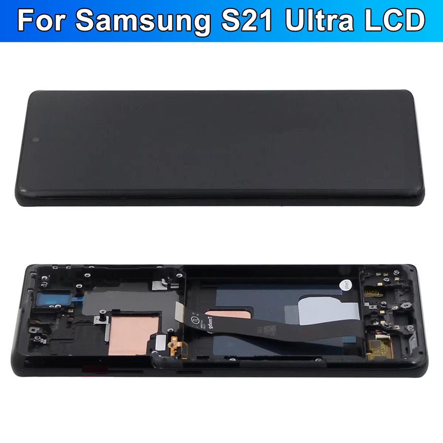 Samsung AMOLED Display mit Touchscreen und Rahmen für Galaxy S21 Ultra 5G (Modell G998B/DS), Schwarz - Bild 2