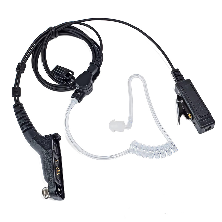 YNIBST Akustikrohr-Headset mit Mikrofon für Walkie Talkie, kompatibel mit APX6000 APX8000 XPR7550e XPR7350e XPR7580e, Schwarz - Bild 2