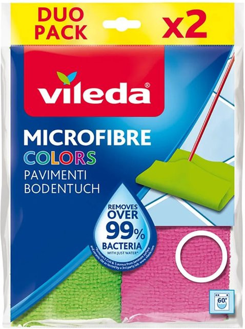 Vileda Bodentuch Mikrofaser Colors 2er Pack Multicolor Green Pink - Bild 1