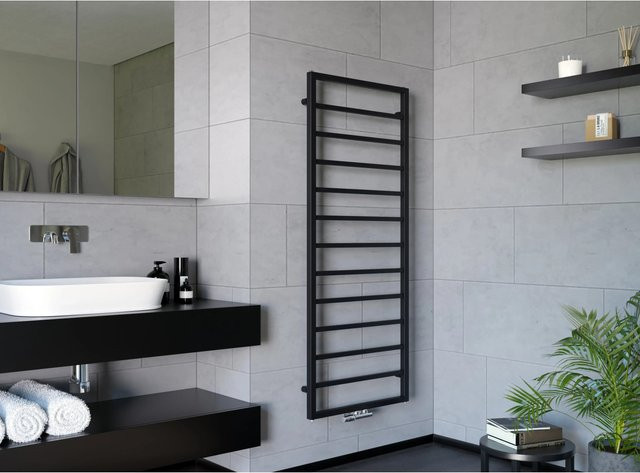 Ximax Badheizkörper Pure Slim Schwarz Matt mit Mittenanschluss, Höhe: 172 cm, Breite: 60 cm - Bild 2