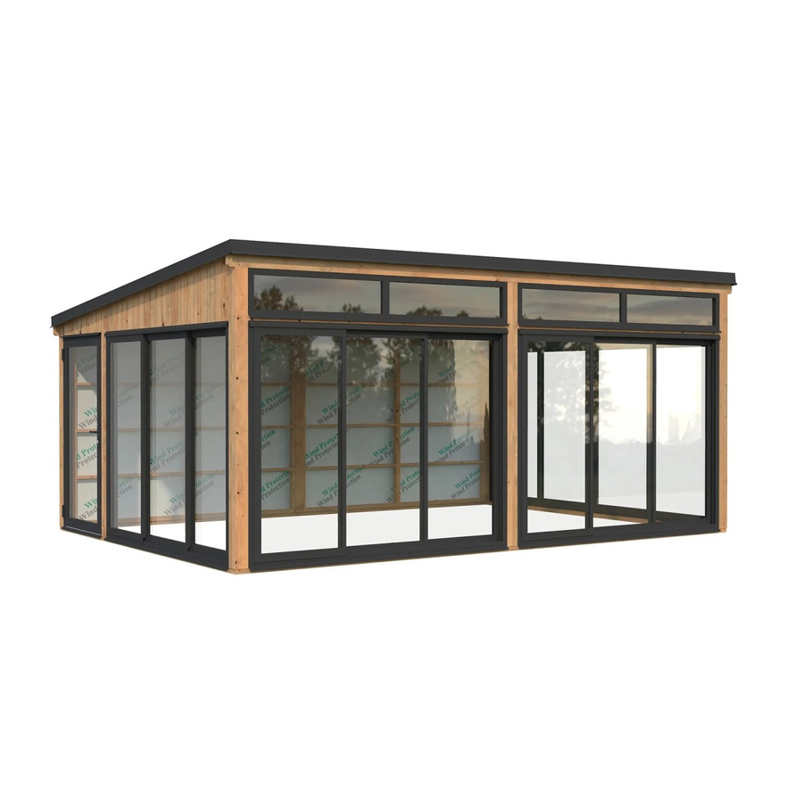 Palmako Holz-Gartenhaus Saga Slide mit Pultdach in Braun, tauchgrundiert, B: 582 cm, T: 420 cm - Bild 2