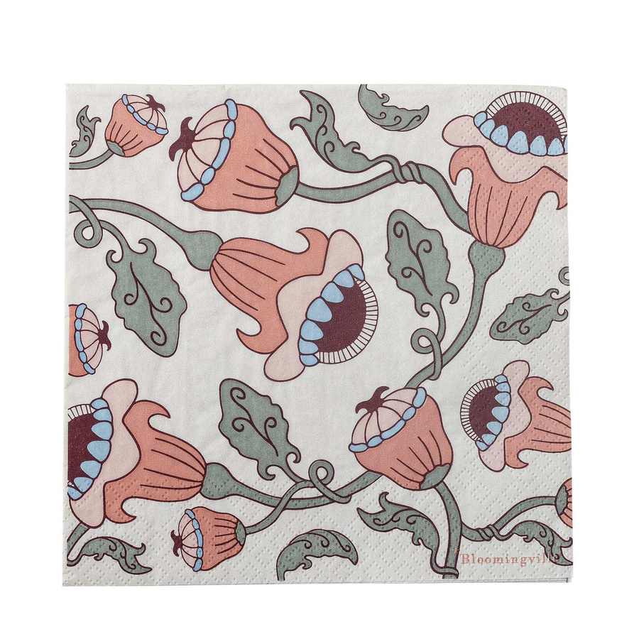 Bloomingville Serviette aus Papier mit Rosen-Design Fazila - Bild 1