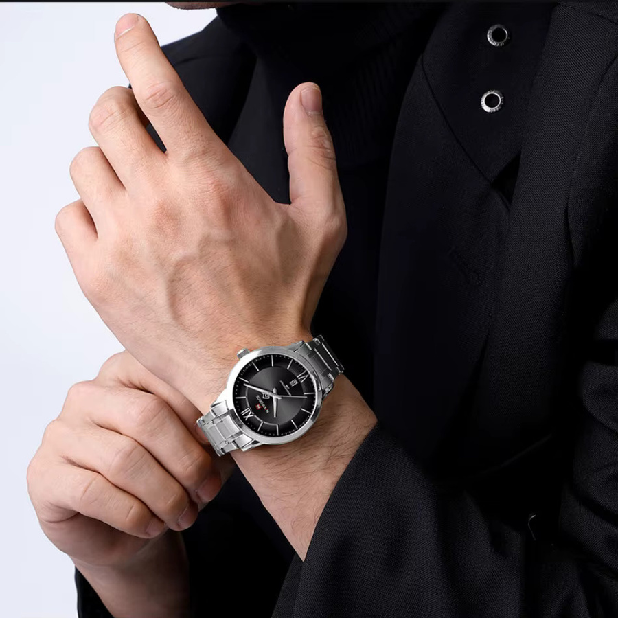 NAVIFORCE Armbanduhr, Quarz, Edelstahl, Schwarz, Herren - Bild 2