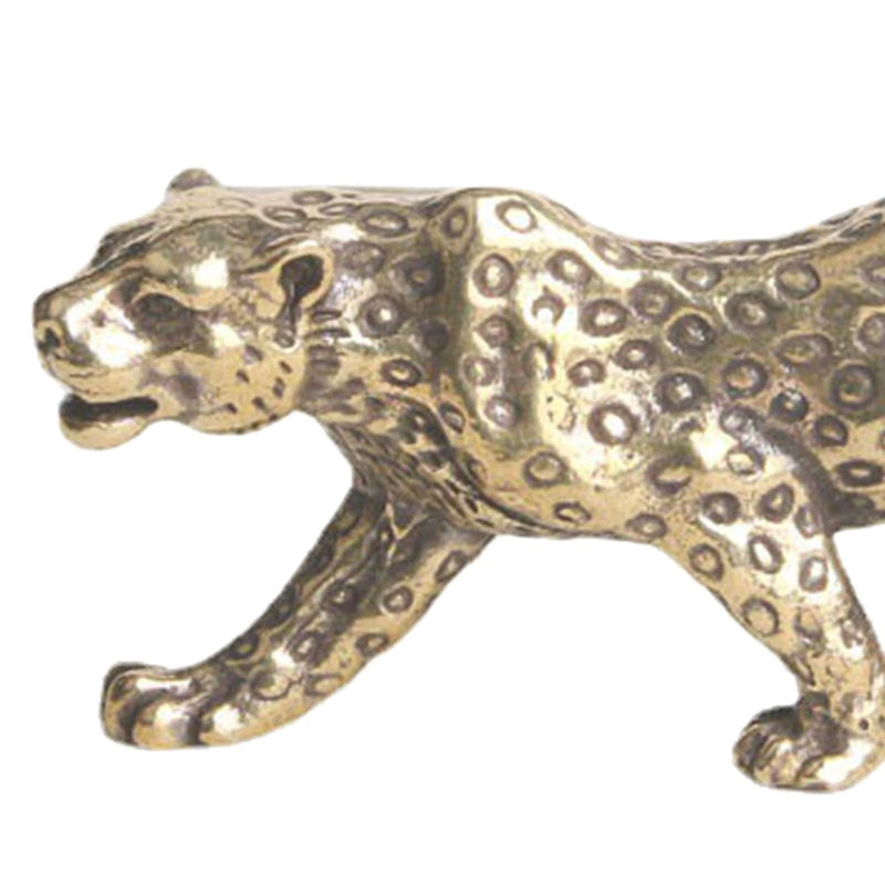 Kesoto Leopard Statue Panther Figur aus Kupfer und Gold in Metalloptik als handgefertigtes Sammlerstück für deine Tischdekoration - Bild 5