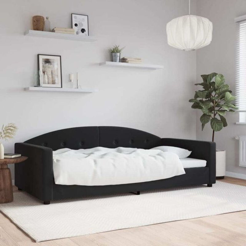 Vidaxl Polsterbett Tagesbett aus Samt und Metall in Schwarz B/T/H: 200 x 100 x 75 cm - Bild 1