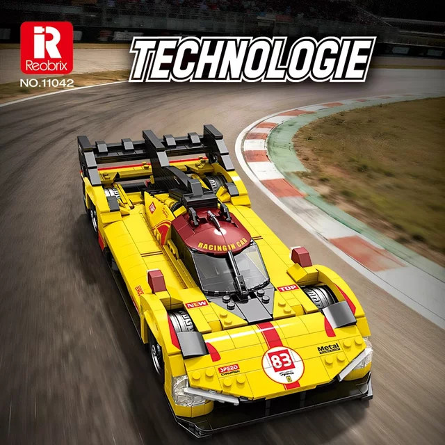 REOBRIX Gelber Supersportwagen, Baukasten, 1370 Teile, 1:16 Modell - Bild 1