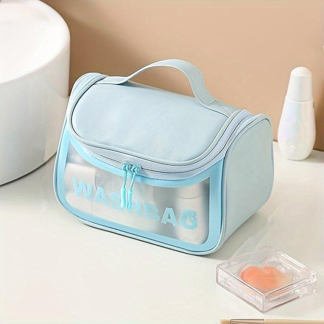 XYNN Kosmetiktasche, transparent, blau, wasserdicht, Unisex - Bild 1