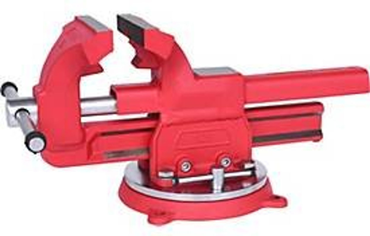 KS Tools Parallel-Schraubstock mit Drehteller in Rot aus Stahl, Öffnungsweite: 125 mm - Bild 3