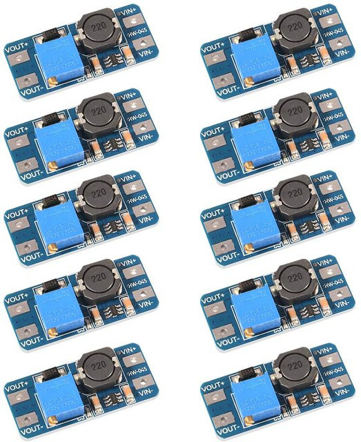 UMLIFE MT3608 DC-DC Step Up Boost Converter Modul 5er Set, Blau, Einstellbarer Spannungsregler 2-24V zu 5V-28V, 2A - Bild 1