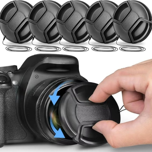 VORILYNEX Anti-Verlust Kamera Frontlinsenabdeckung in Schwarz für Canon Nikon Sony Fuji Lumix DSLR Objektive - Bild 1