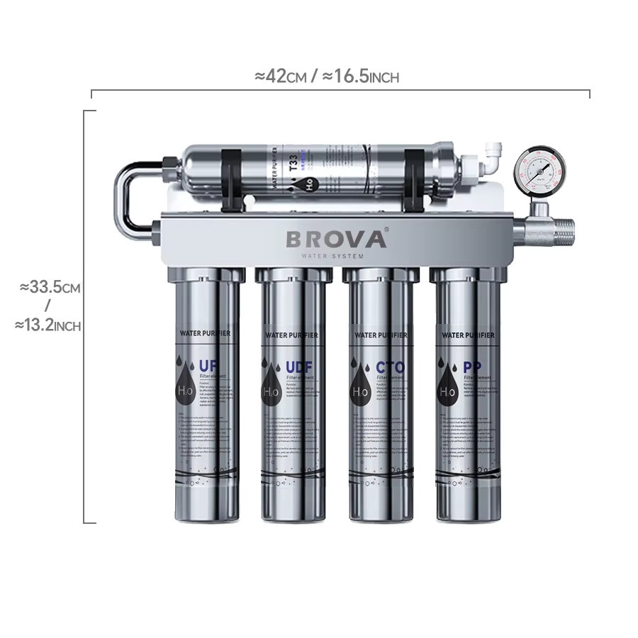 BROVA 5-stufiges Ultrafiltrations-Wasseraufbereitungssystem für die Küche mit Skalenhemmung und Kohle-UF-Filter in Silber - Bild 7