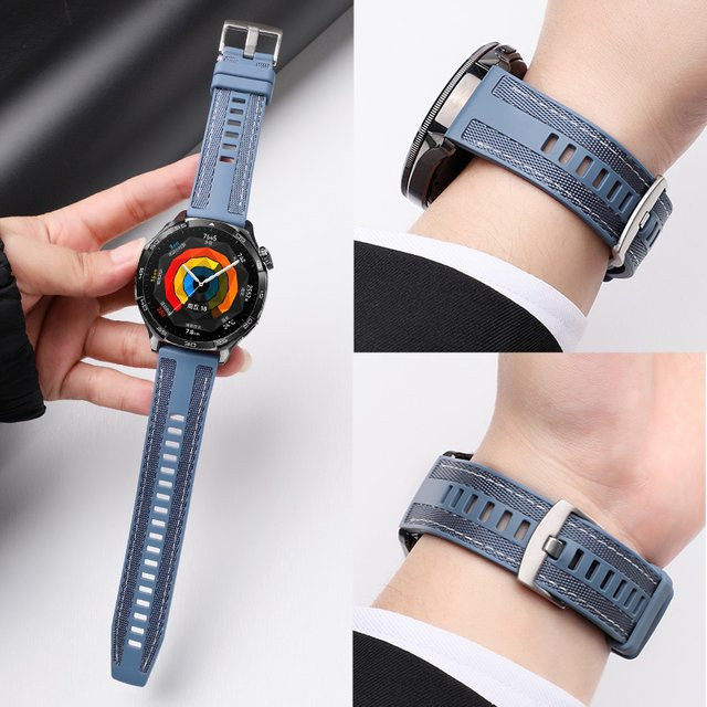 Uhrenarmband Nylon + Silikon, Schwarz, Unisex - Bild 1