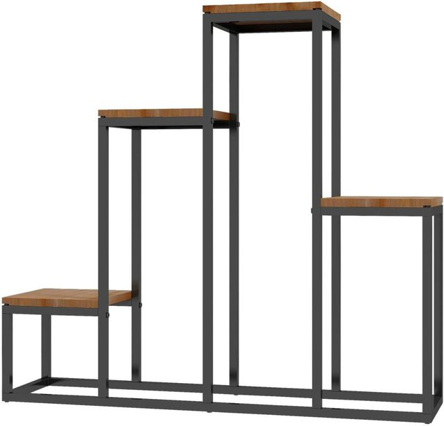 Outsunny Blumenregal aus Holz und Metall in Braun, B/H/L: 20 x 74 x 80 cm - Bild 1